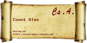 Csont Alex névjegykártya